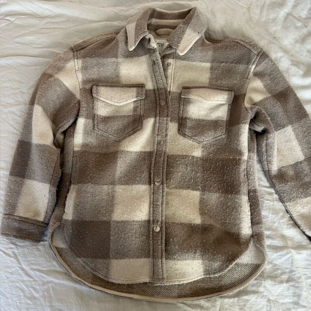Abercrombie & Fitch Wool-Blend Shirt Jacket Shacket - M